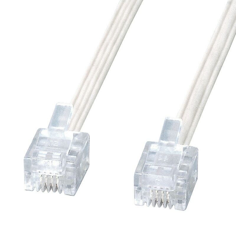 まとめ買い サンワサプライ エコロジー電話ケーブル ホワイト 10m TEL-E4-10N2 ×3セット