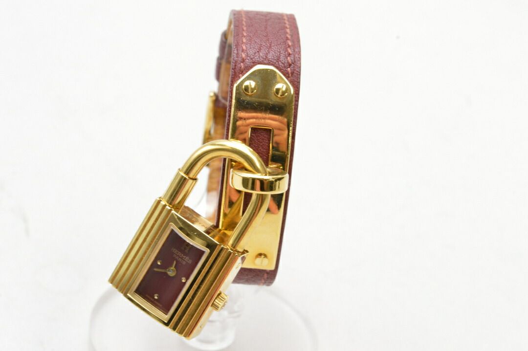 883超美品　エルメス　ケリーウォッチベルト　ワインレッド　シルバー　レザー 楽天市場】エルメス【HERMES】ケリーウォッチSV925レザーベルト