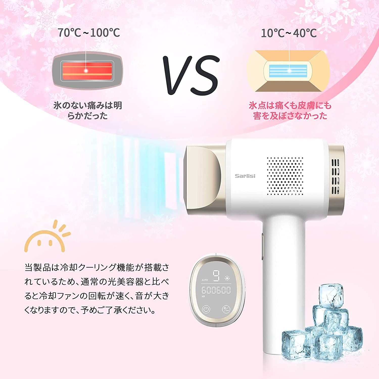 Sarlisi 脱毛器 冷感 家庭用 IPL 9段階 60万発照射 (ホワイト - メルカリ