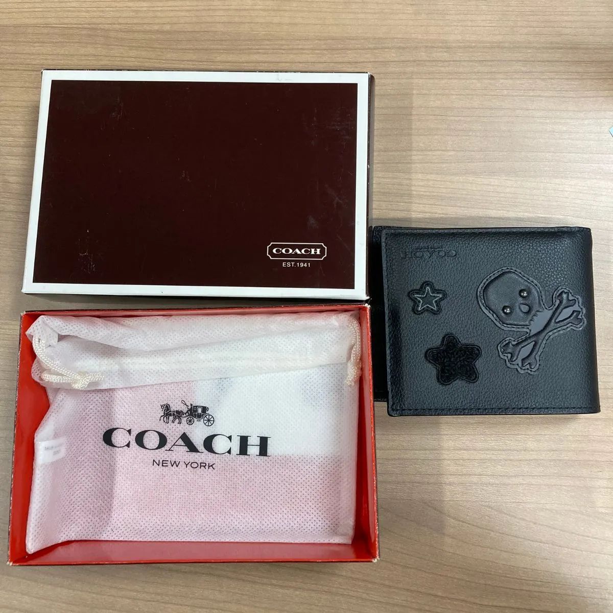 コーチ ニューヨーク 二つ折財布 COACH 折り畳み財布 ブラック（kj-2-12） - メルカリ