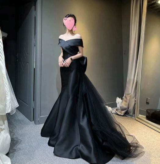 ブラック ロングドレス 結婚式 発表会 演奏会 ウェディングドレス ウエディングドレス99