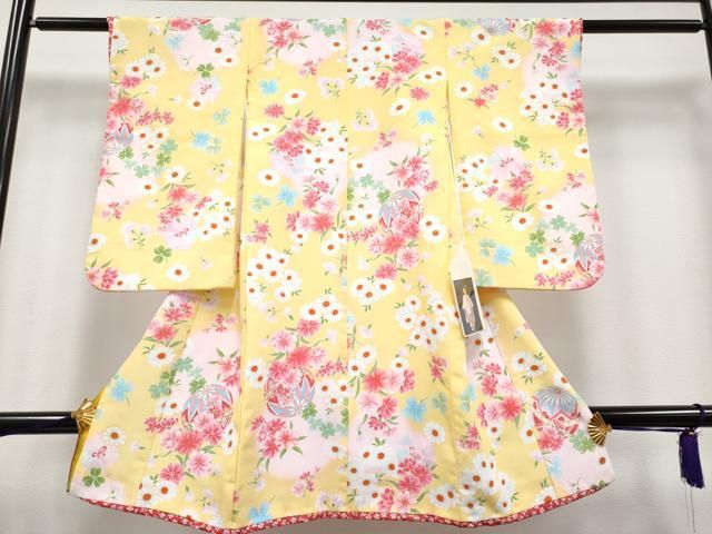 3歳 七五三 女の子 平和屋本店□極上 祝着・襦袢(半衿刺繍)・被布 平和屋本店[]極上 被布・草履・巾着・髪飾りセット 子供 男の子 祝着・長襦袢（半衿付）・被布 祝着・長襦袢・被布・草履・巾着 購入 クリーム&frasl;オレンジ ブランド 花うさぎ 祝着・襦袢・被布・草履・小物