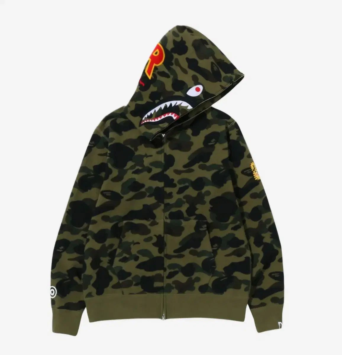A BATHING APE アベイシングエイプ シャークフーデッド ponr 緑 XL