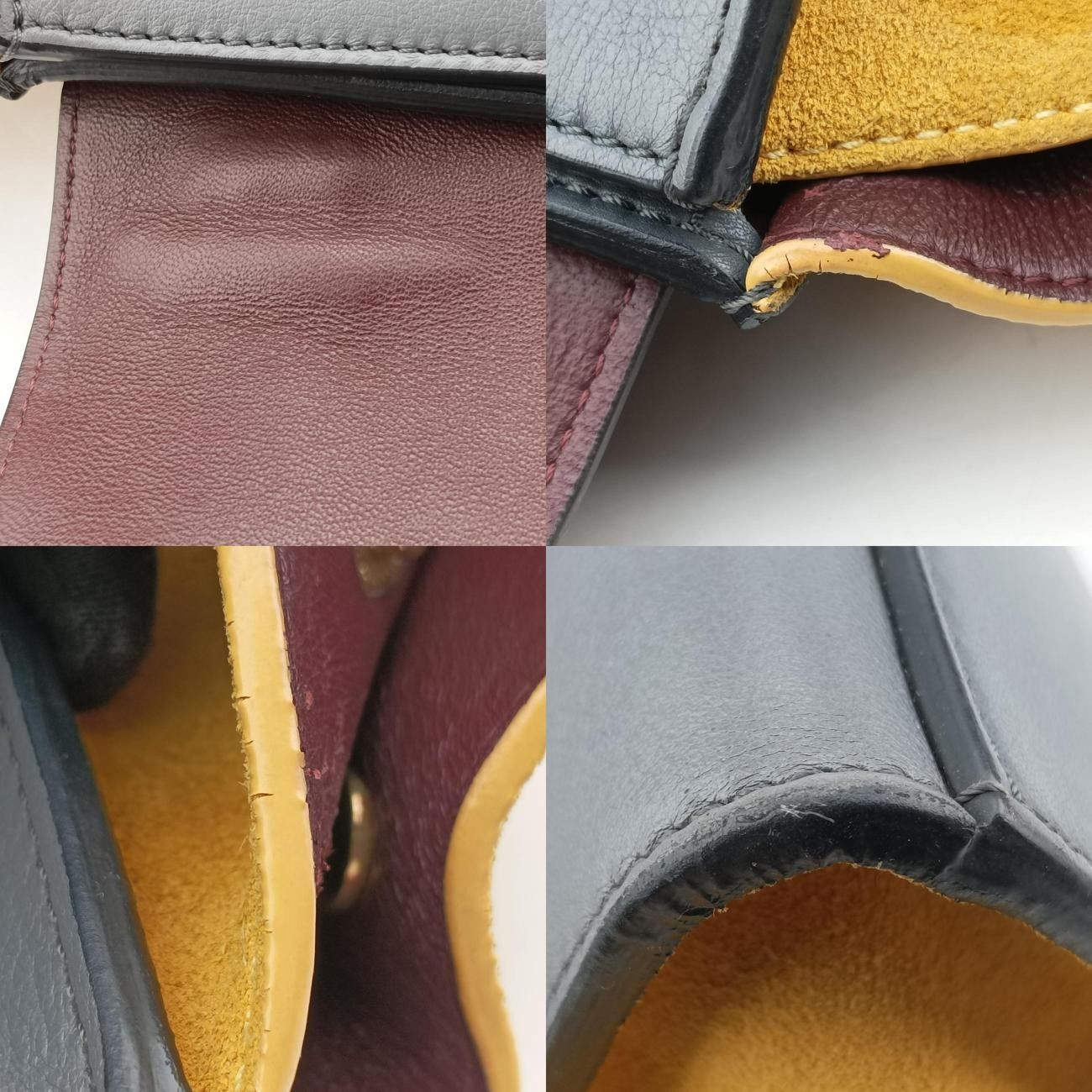 安い！かわいい！ セリーヌCelineトラペーズ ミディアムグレー×ボルドー×イエロースエード×レザーF-SN-0152 F-PA-0162 すてきな