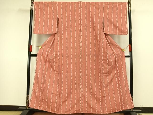 平和屋着物▽小紋 単衣 花間道 洗える着物 AAAW1728fy