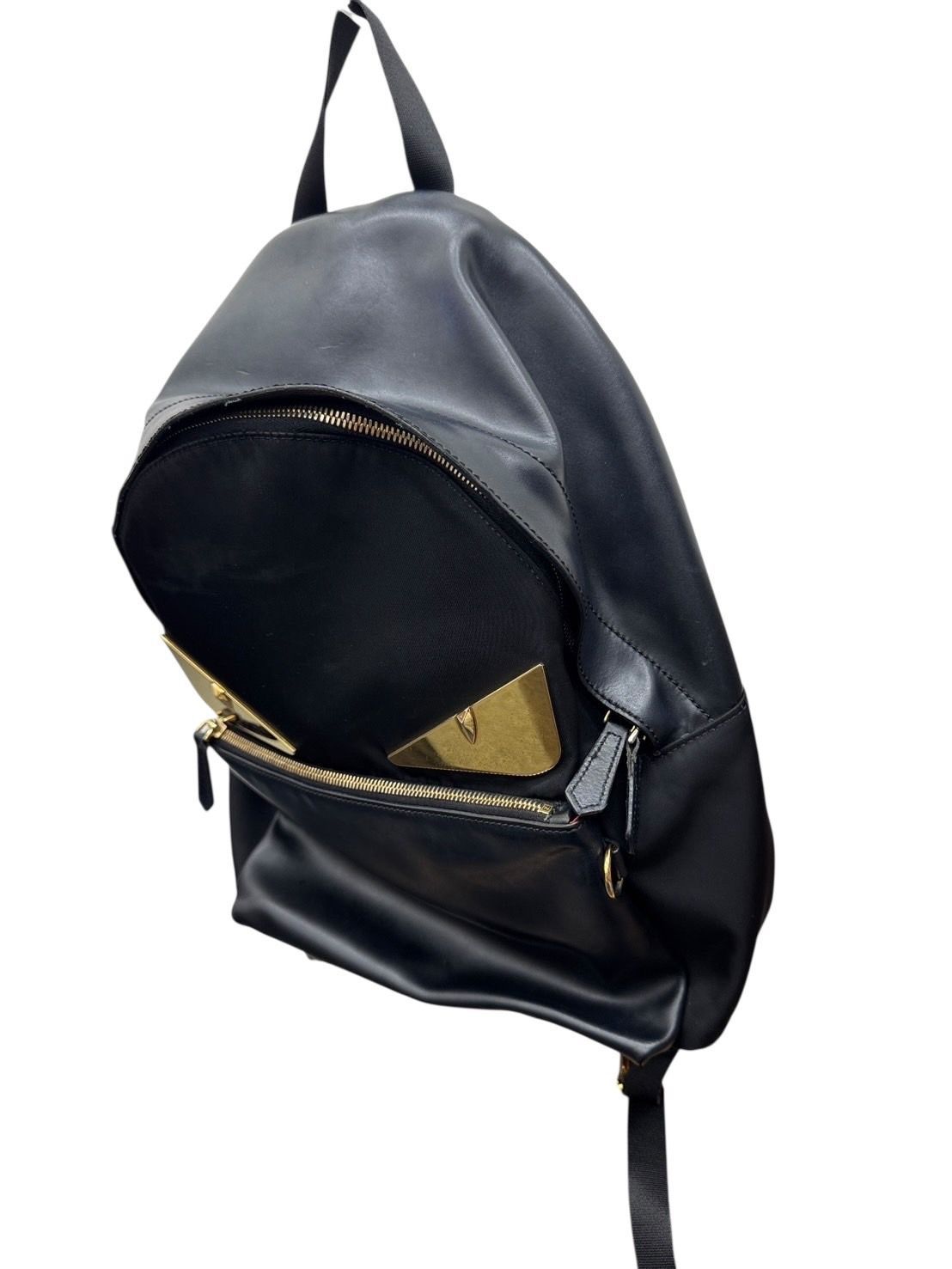 フェンディ リュックサック 黒 レザー バグズアイ モンスター　美品 フェンディ リュック バックパック FENDI モンスターバグズ