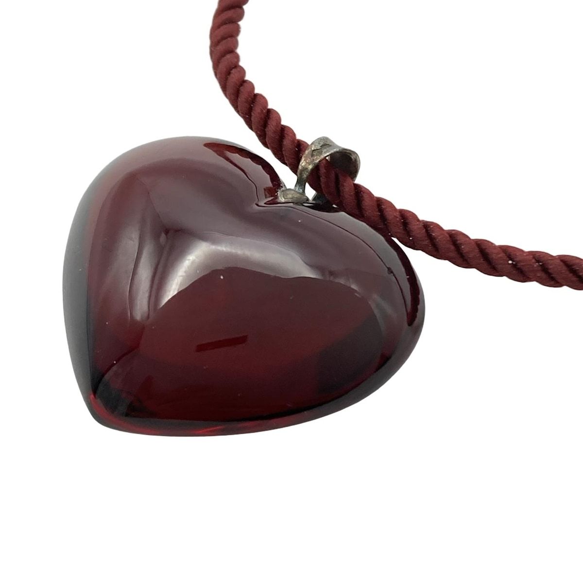  Baccarat バカラ ネックレス - ボルドー×シルバー ハート ネックレス アクセサリー