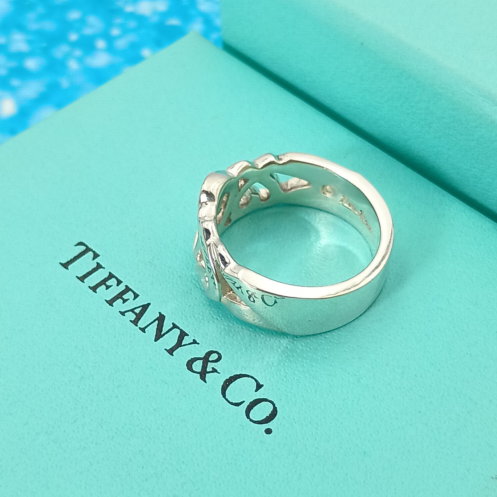 TIFFANY&Co ティファニー 14号 トリプルラビングハート リング 
