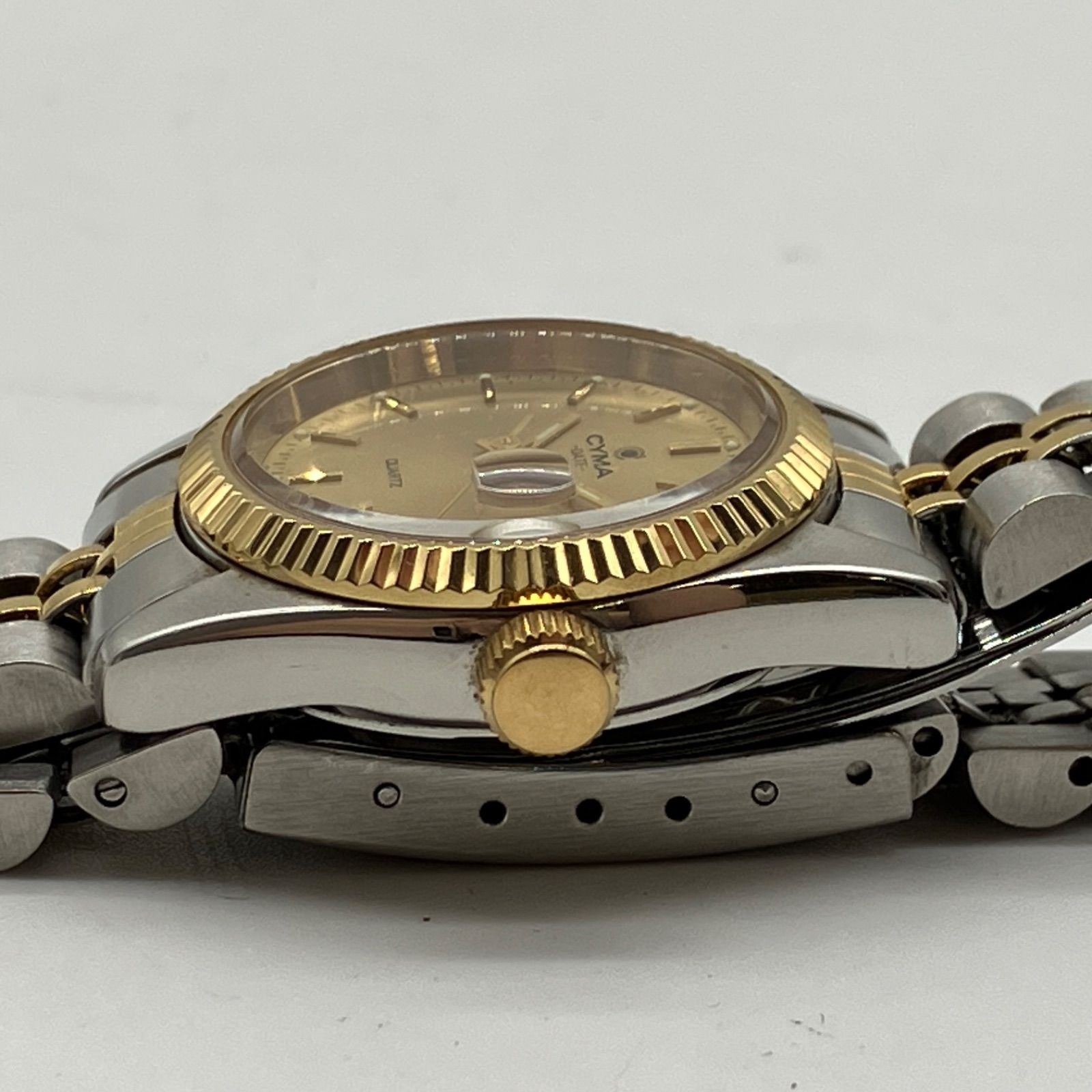 U993【お買い得】CYMA 腕時計 DATE QUARTZ - メルカリ