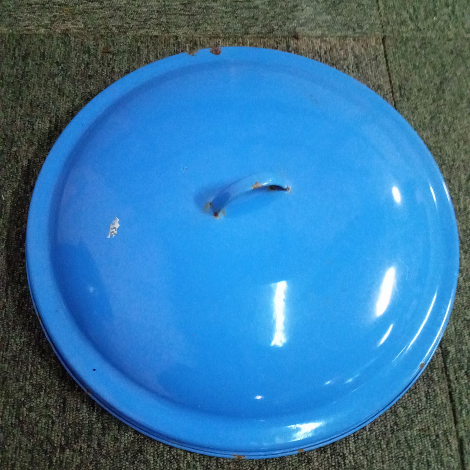 ◯ ホーロー缶 蛇口付き 昭和 ブルー 青 琺瑯 ヴィンテージ レトロ