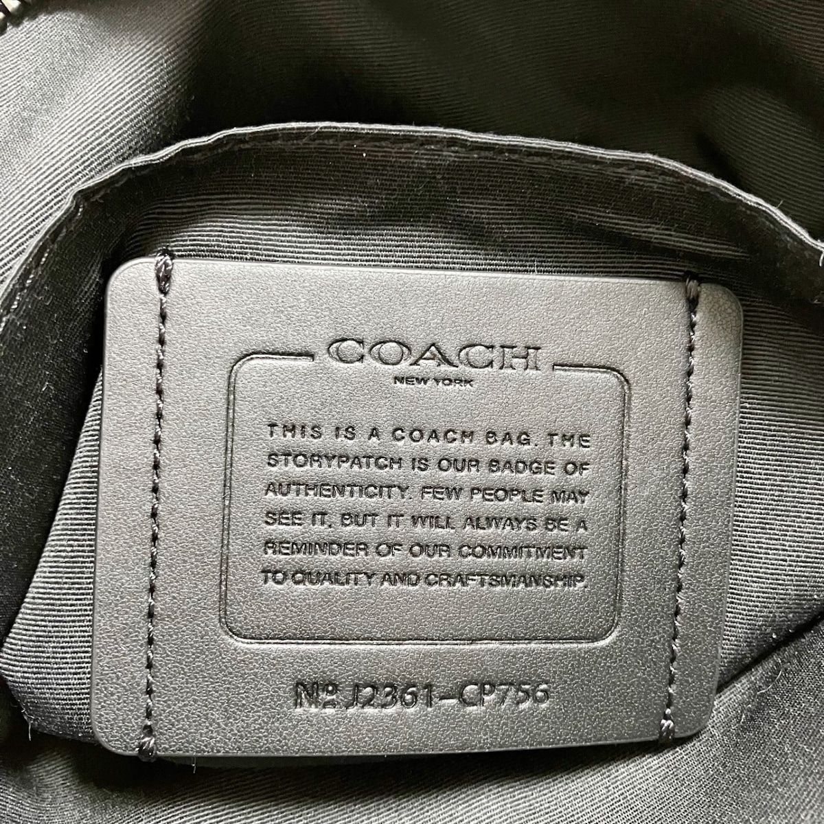 COACH(コーチ) ショルダーバッグ - CP756 カーキ×黒 斜めがけ レザー - メルカリ