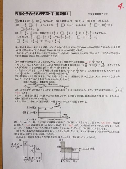 中学受験　吉祥女子中学校　2023年新攻略プリント（算数と分析理科）