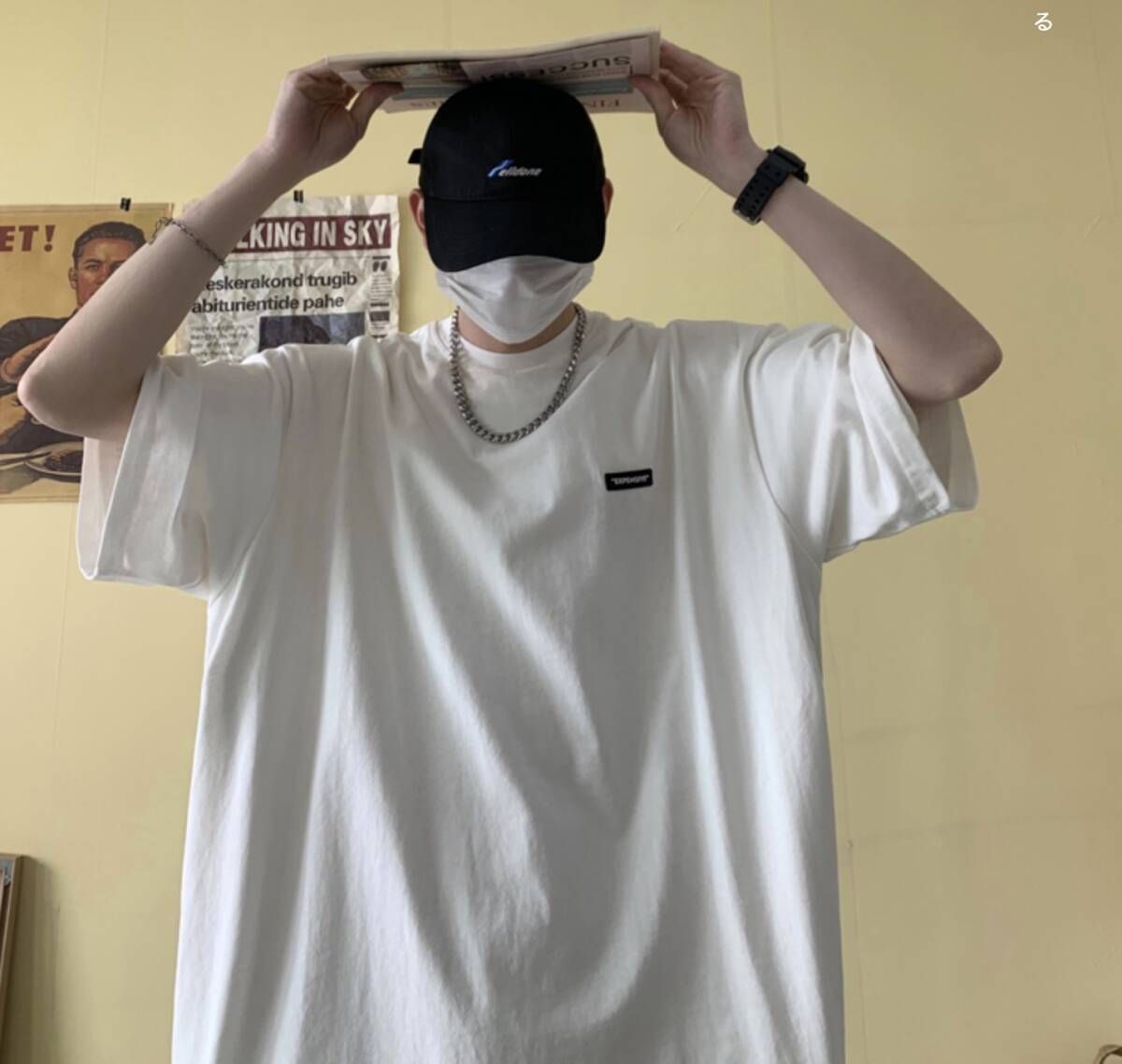 ビッグシルエット ホワイト ペイズリー 半袖 Tシャツ ストリート ビッグシルエット ホワイト ペイズリー 半袖 Tシャツ ストリート