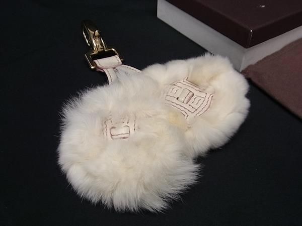 CELINE セリーヌ マカダム リアルファー×レザー キーホルダー チャーム CELINE セリーヌ マカダム リアルファー×レザー キーホルダー