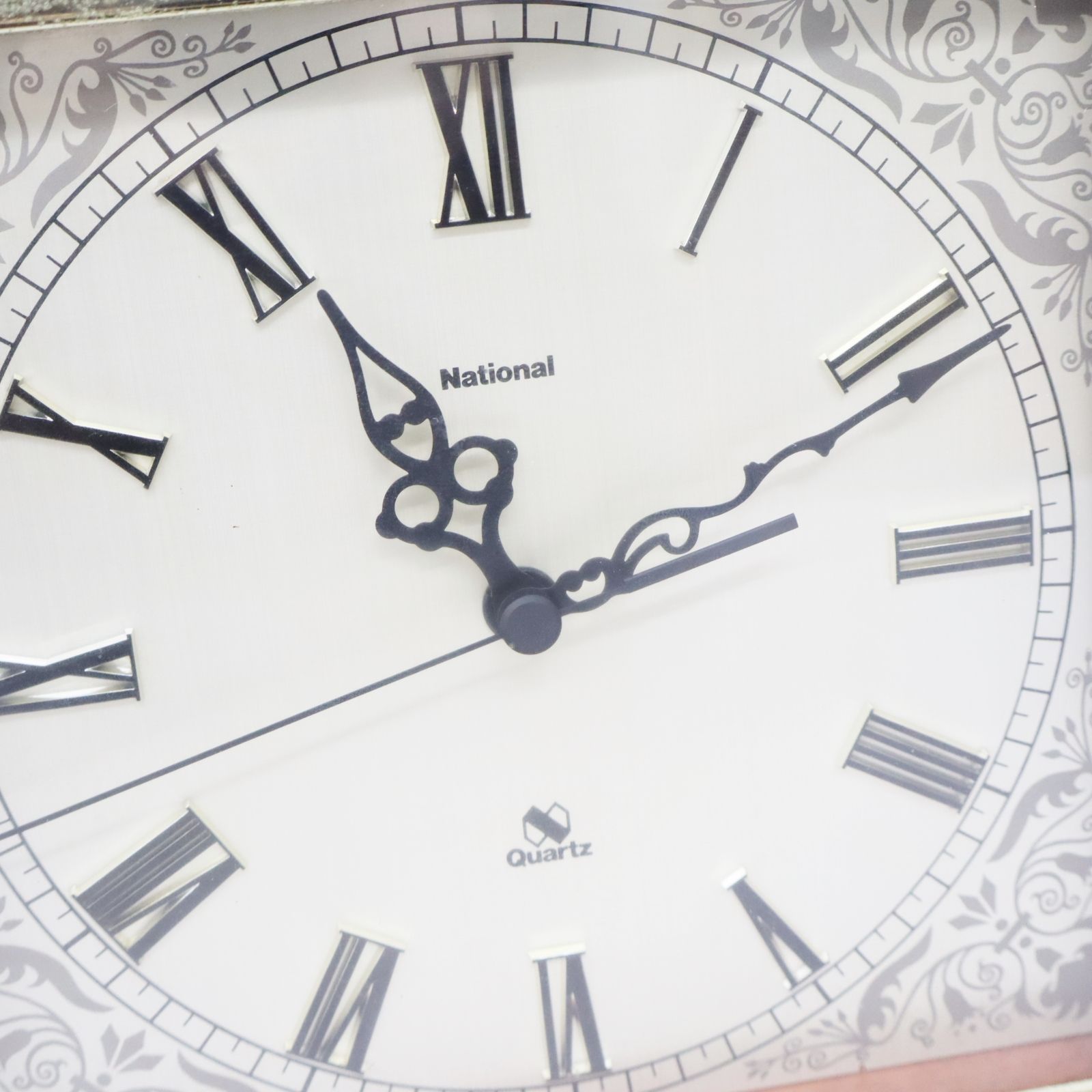 ナショナル 掛け時計 クォーツ改造済み 静音 アンティーク 電池式