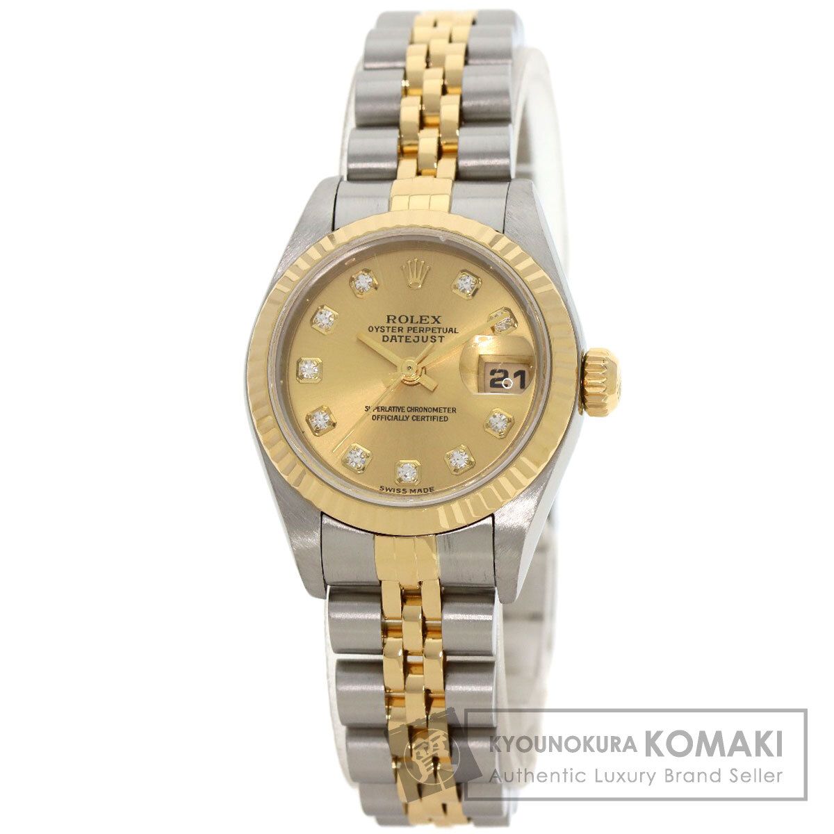 ROLEX ロレックス 79173G デイトジャスト 10P ダイヤモンド 腕時計 SS SSxK18YG レディース