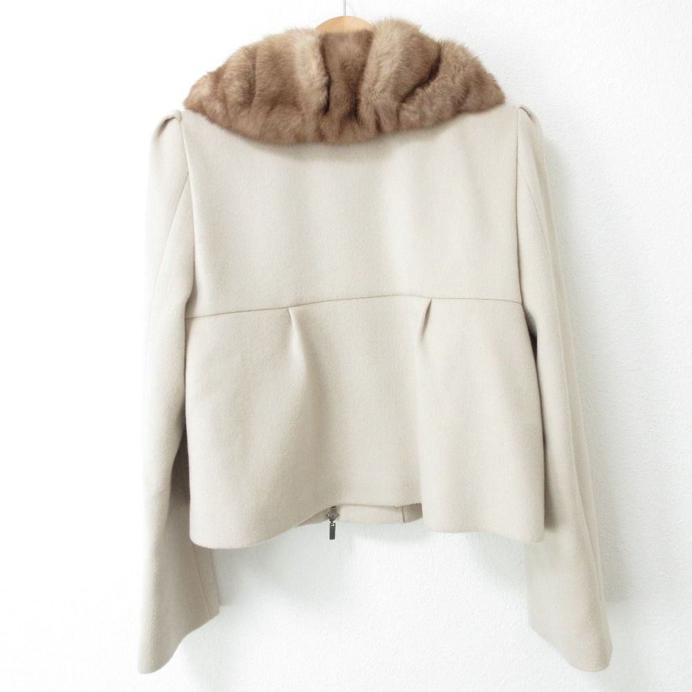 FOXEY フォクシー カシミヤ100% セーブルファー アウター ジャケット