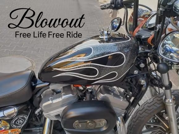 blowout スポーツスター タンクカバー フレイムス ファイヤー XL883N
