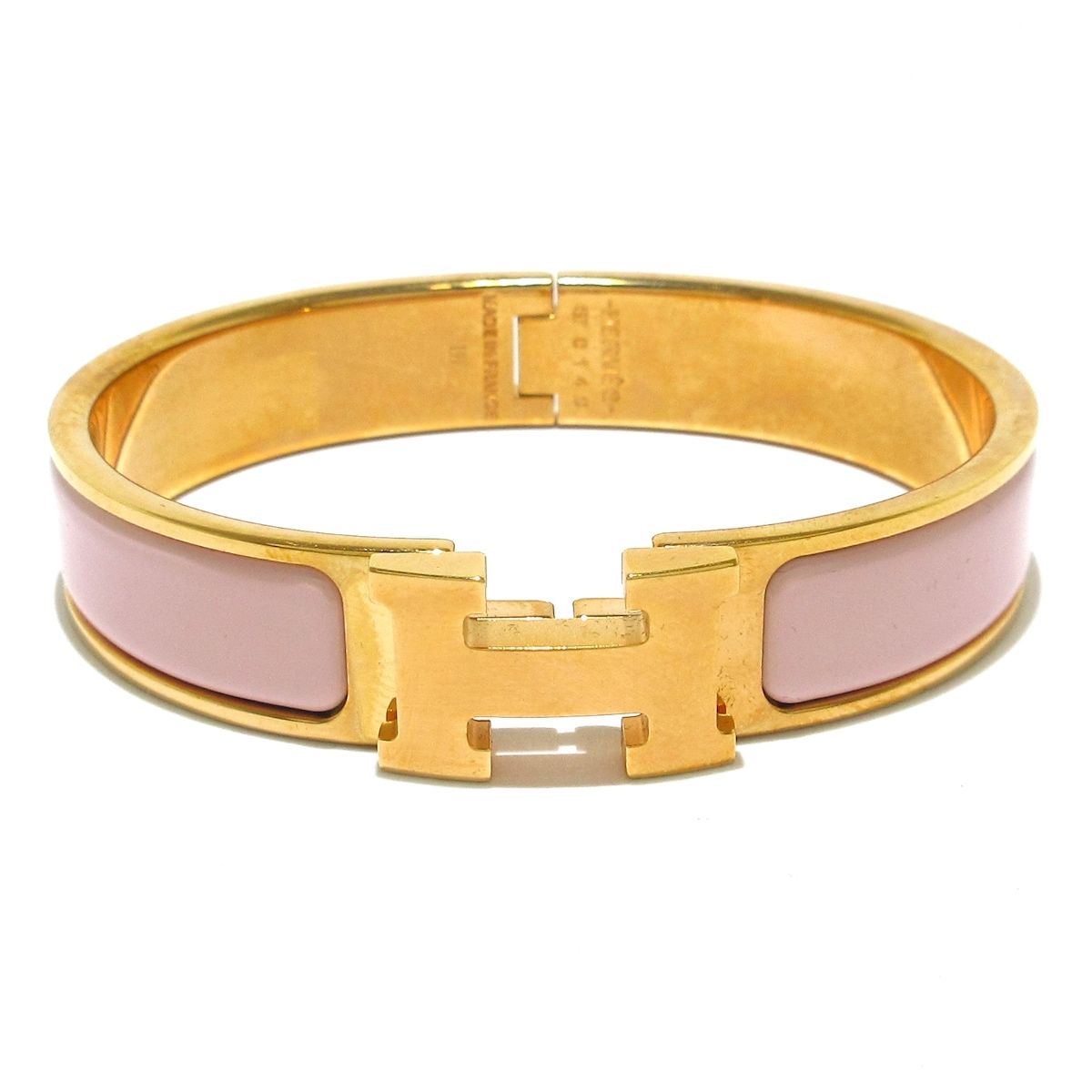 HERMES エルメス バングル クリックH ピンクゴールド×ライトピンク