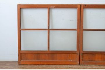 ガラス窓2枚セット アンティーク建具