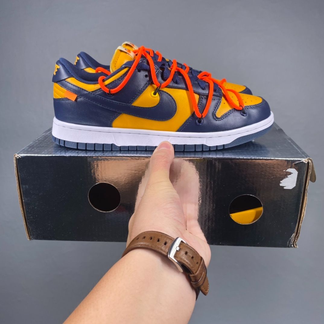 新品 未使用 OFF-WHITE × Nike Dunk Low Orange オフホワイト × ナイキ ダンク ロー スニーカー オレンジ/青い  男女兼用 並行輸入品 - メルカリ