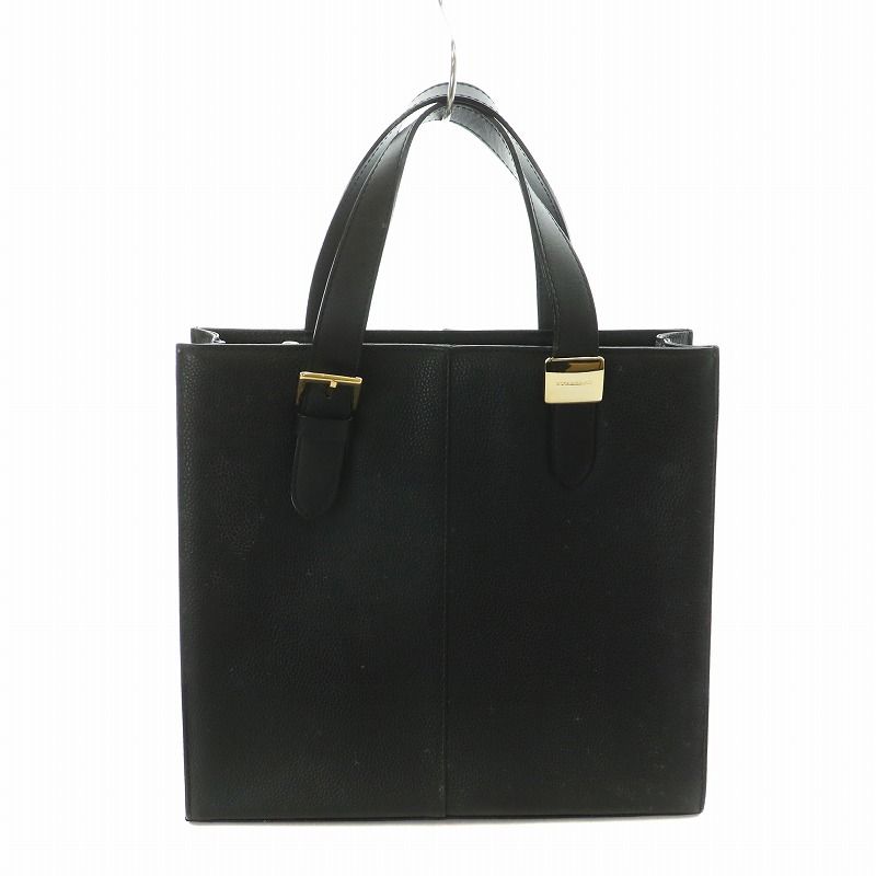 バーバリー ハンドバッグ ゴールド金具 ノバチェック レザー 黒