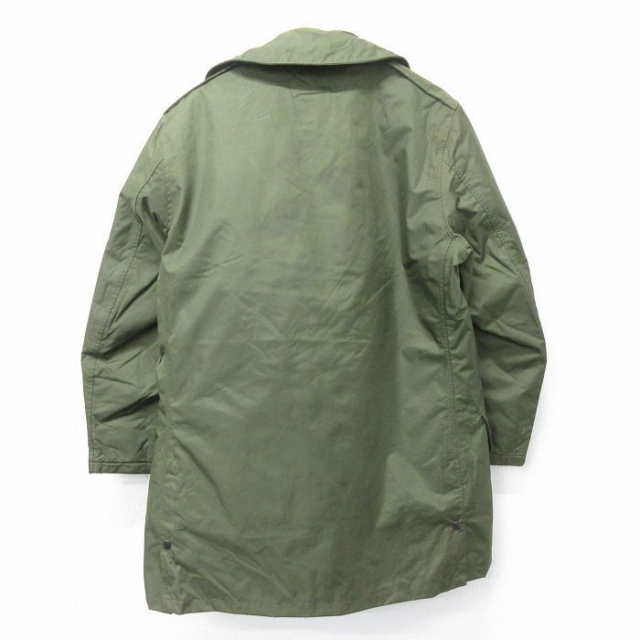 XL/古着 長袖 ビンテージ ナイロン ジャケット メンズ 70s ロング丈 緑 
