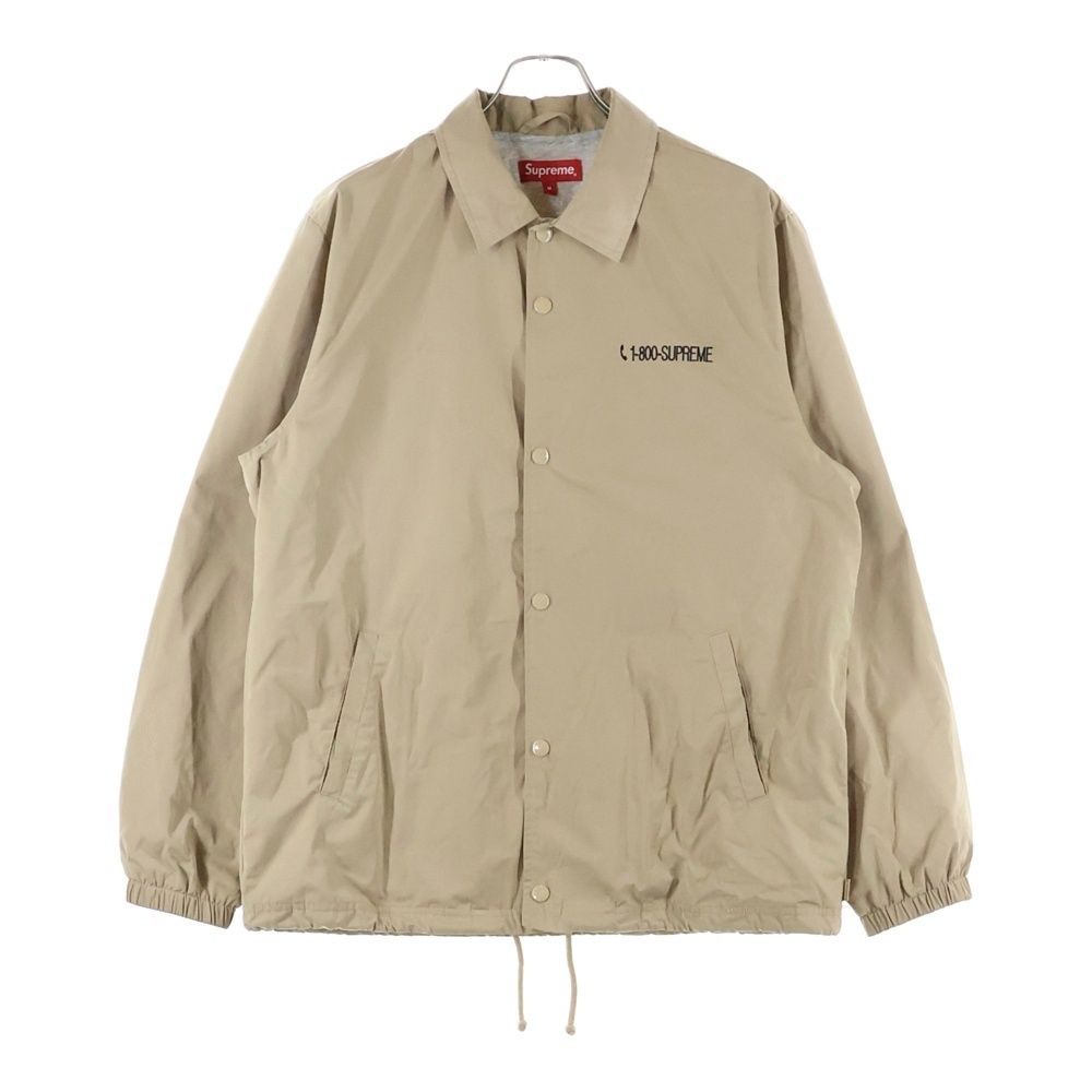 19AW✨Supreme コーチジャケット　ナイロンブルゾン　ベージュ　ロゴ刺繍 SUPREME (シュプリーム) 19AW 1-800 COACHES JACKET ロゴエンブロイ