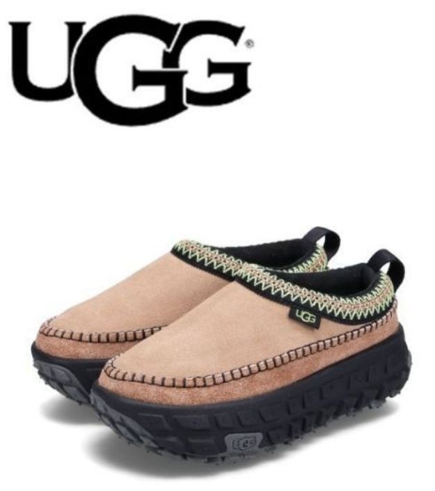 アグ UGG スニーカー スリッポン ベンチャー ベンチャー デイズ レディース 厚底 VENTURE DAZE SLIDE Sand Black -  スニーカー