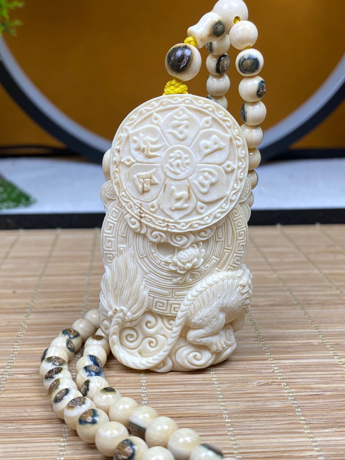 天然マンモス牙精巧な手作り貔貅ブレスレット 【SALE／88%OFF】 - アクセサリー