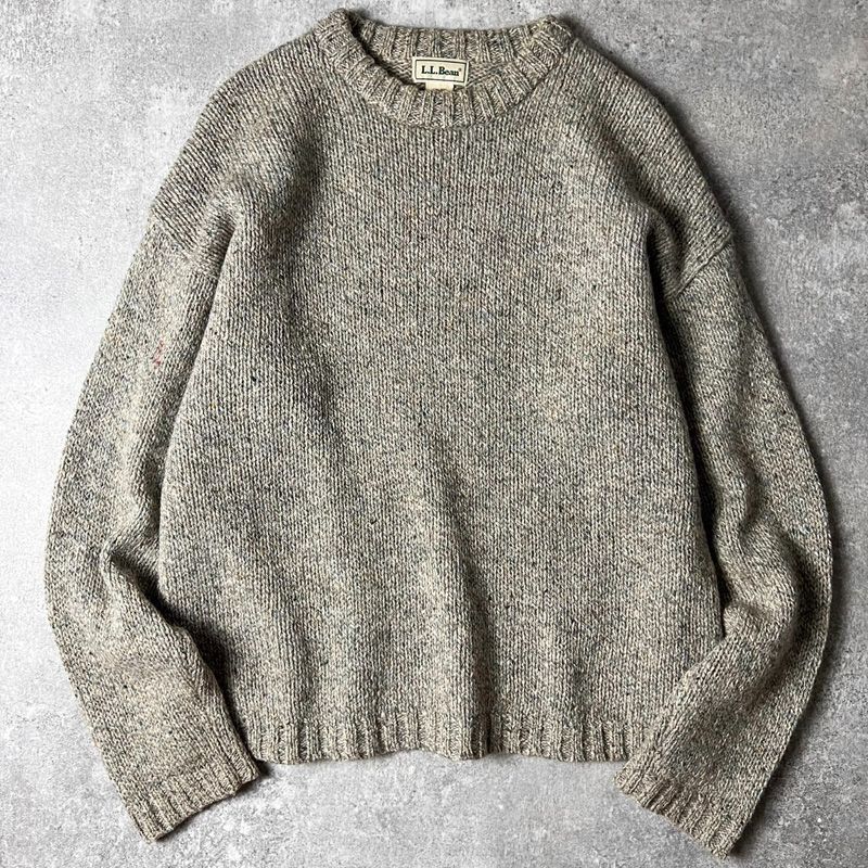 極美品　エルエルビーン　80s バーズアイ　セーター 80' L.L.Bean バーズアイニット グレー系 L.L.Bean エルエルビーン 80