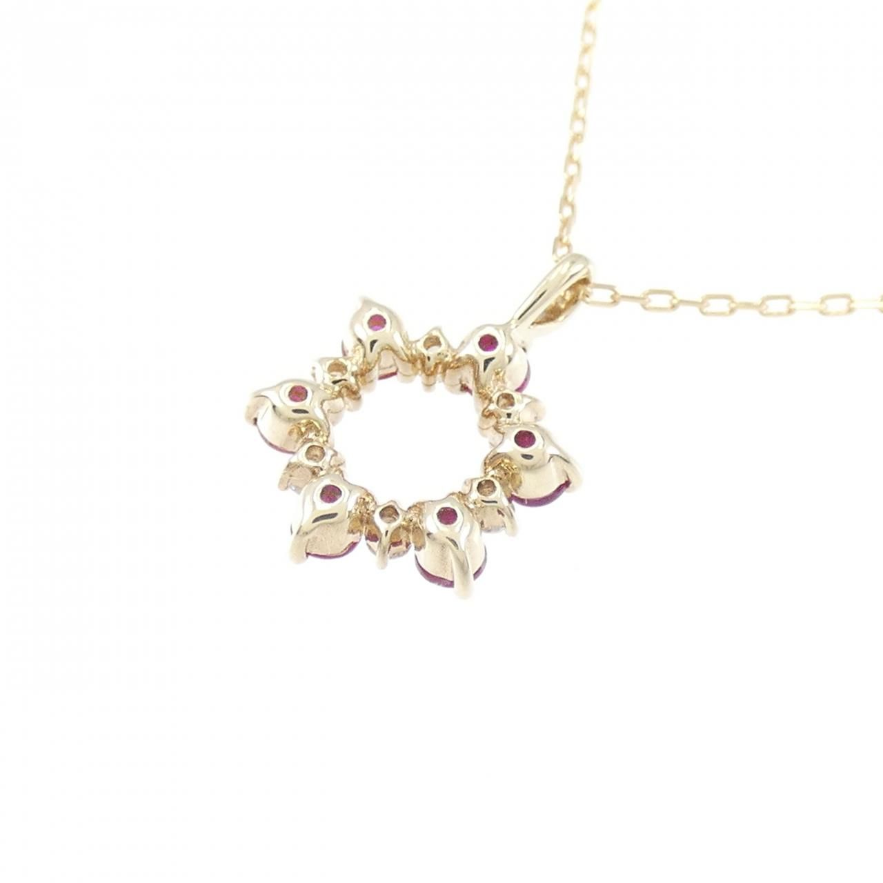 K10YG ルビー ネックレス 0.17CT - メルカリ 