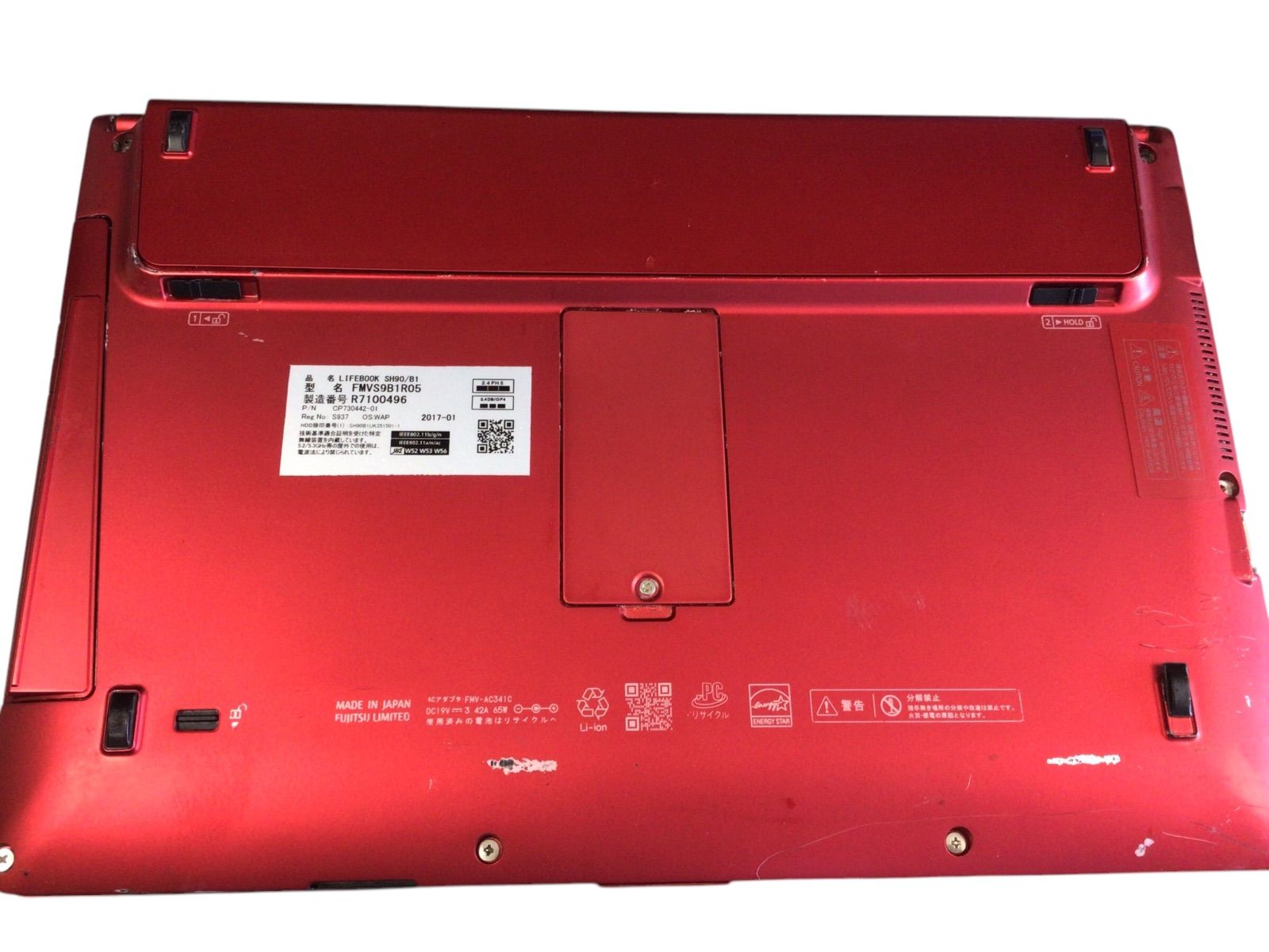 ジャンク品　i5-7200u 4GB WQHD SH90/B1 npc135【ジャンク】FUJITSU LIFEBOOK SH90/B1◇i5 7th/4GB◇動作