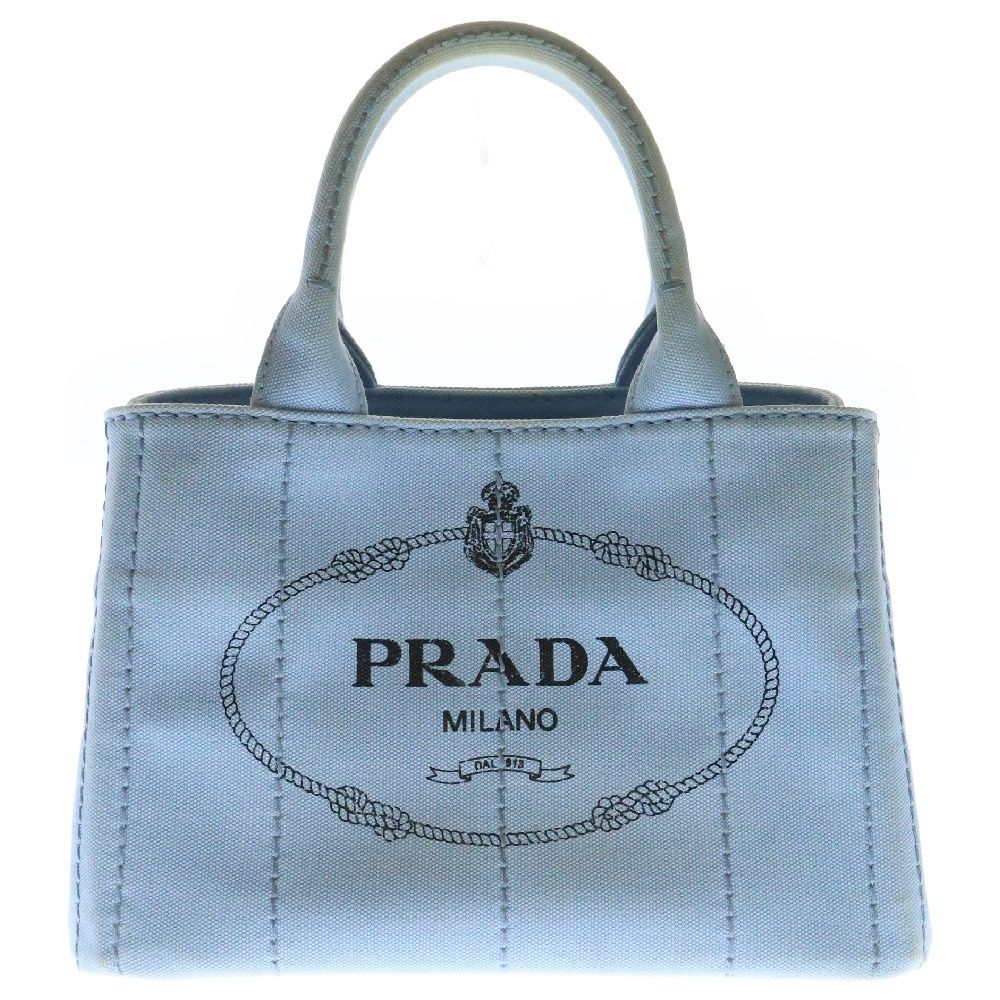 PRADA プラダ Canapa Mini カナパ ミニ ハンドバッグ キャンバス ブルー