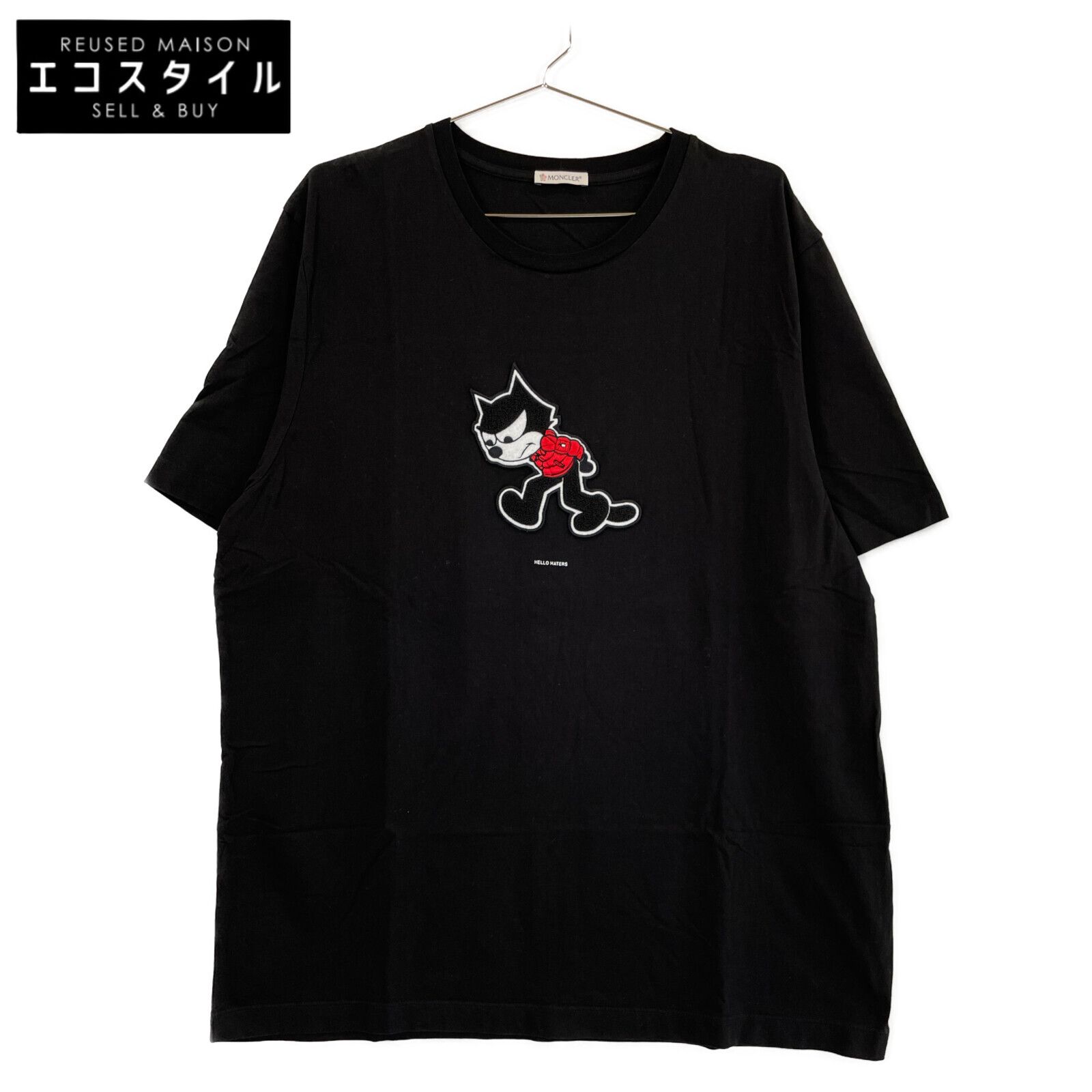 MONCLER モンクレール ブラック 20年 ×FELIXコラボ MAGLIA Tシャツ XL MONCLER モンクレール ブラック 20年 ×FELIXコラボ MAGLIA Tシャツ XL