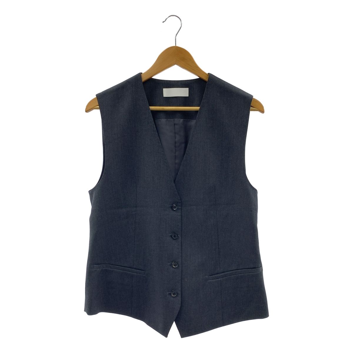 AP STUDIO エーピーストゥディオ 2025SS ウールツイルベスト 総裏地 F グレー レディース