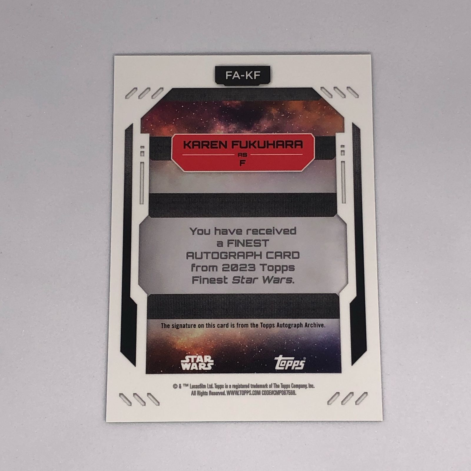 福原かれん Karen Fukuhara 2025 Topps Finest Star Wars サインカード Green Wave Refractor FA KF