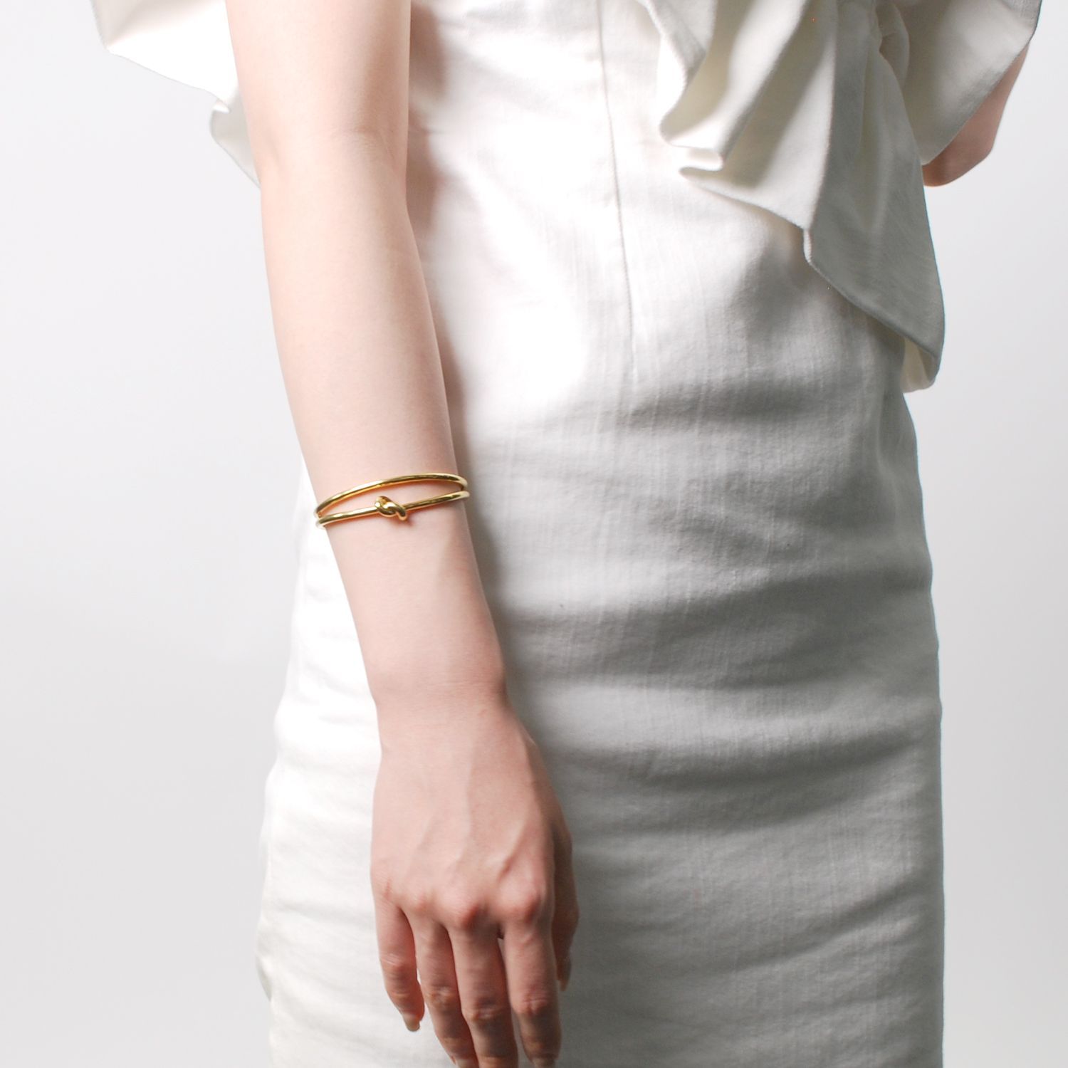 【極美】CELINEノット ダブル カフ/ゴールドフィニッシュ ブラス CELINE セリーヌ ブレスレット Knot Double Bracelet ノット