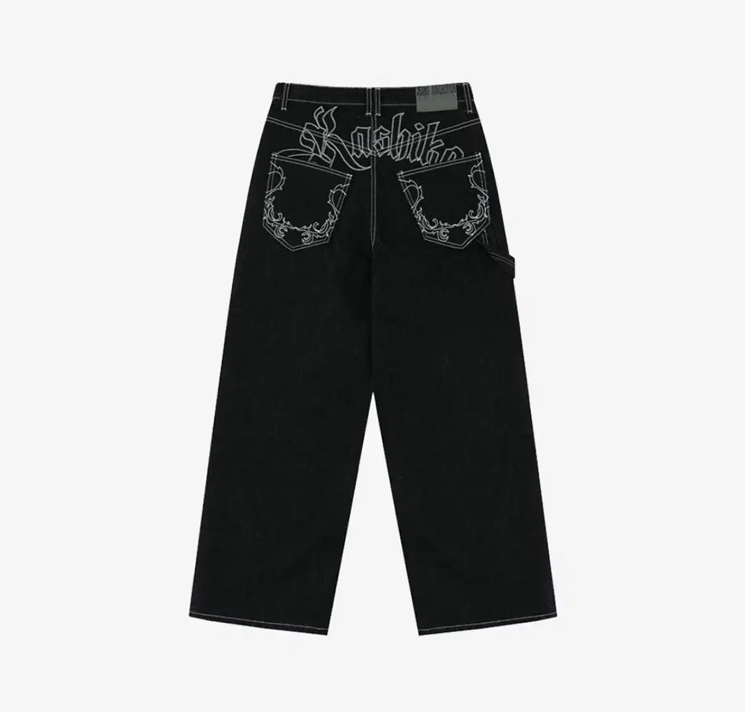 Kashiko デニムパンツ　最終値下げ Kashiko(カシコ) 刺繡 ノンフェイド デニム パンツ 黒 M 販売し