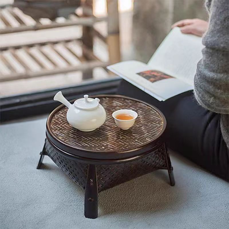 品多く 竹編みプーアル茶箱茶器収納キャビネット （自然素材にこだわっ 木工、竹工芸