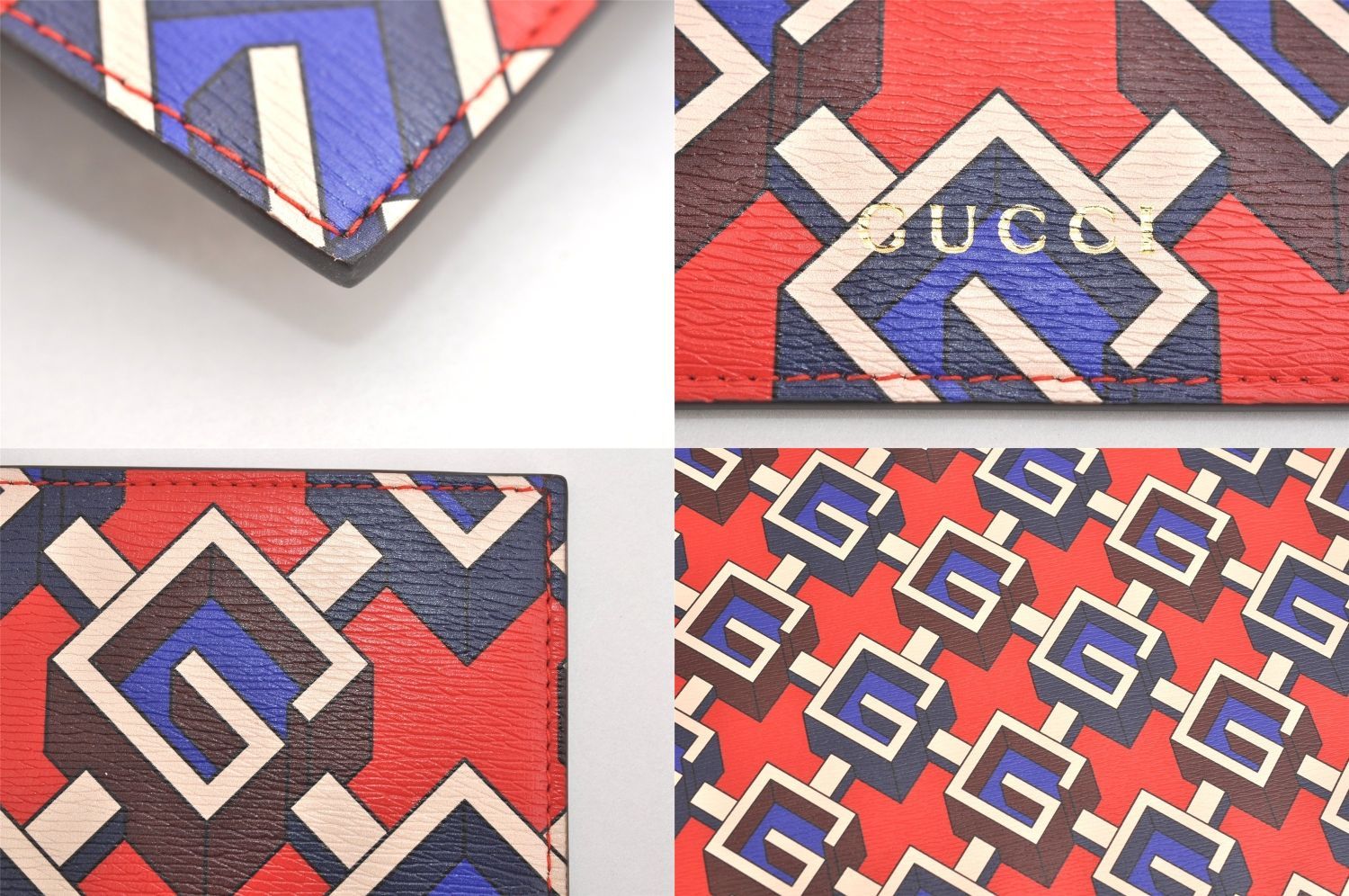GUCCI グッチ ペット用 フィーディング マット レザー 692961 レッド ブルー 箱 2497N MARWIL-DEMENAGEMENTS_CH