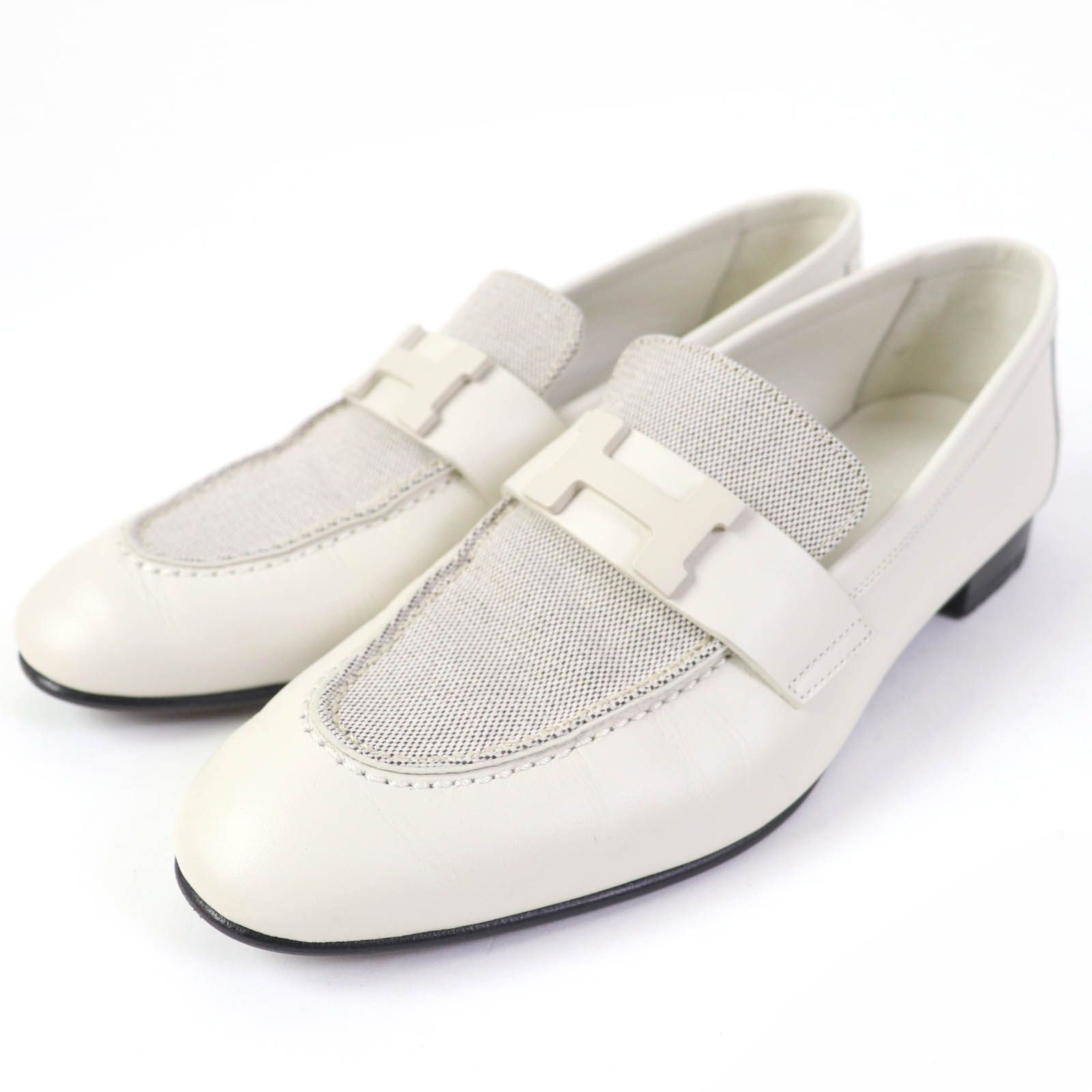 HERMES エルメスシェーヌダンクルデザインレザーローファー