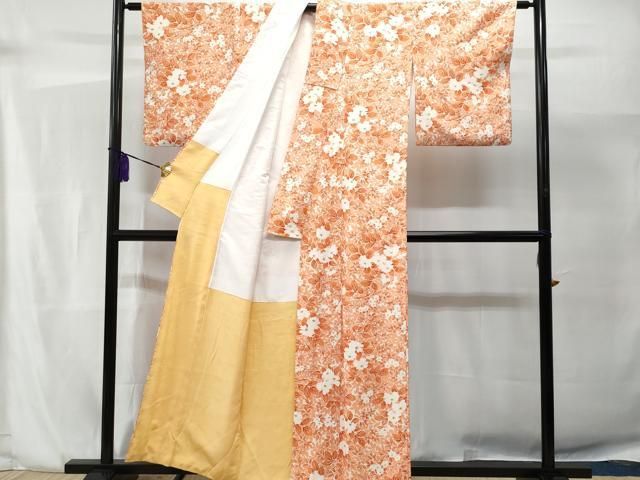 平和屋着物□上質な小紋 切嵌更紗花文 鬼しぼ縮緬 正絹 平和屋着物□上質な小紋 切嵌更紗花文 鬼しぼ縮緬 正絹