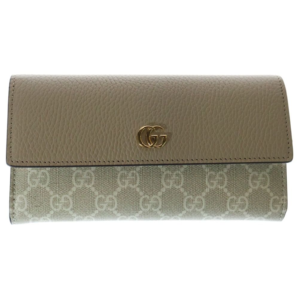 【現行・未使用級】GUCCI 長財布 GG柄 スプリーム マーモント クリーム GUCCI (グッチ) GGマーモント GGスプリーム 三つ折り財布 長財布
