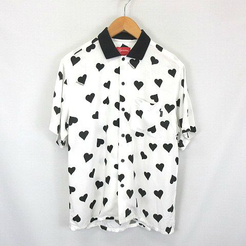 シュプリーム SUPREME ☆AA☆17ss Hearts Rayon Shirt White 総柄 