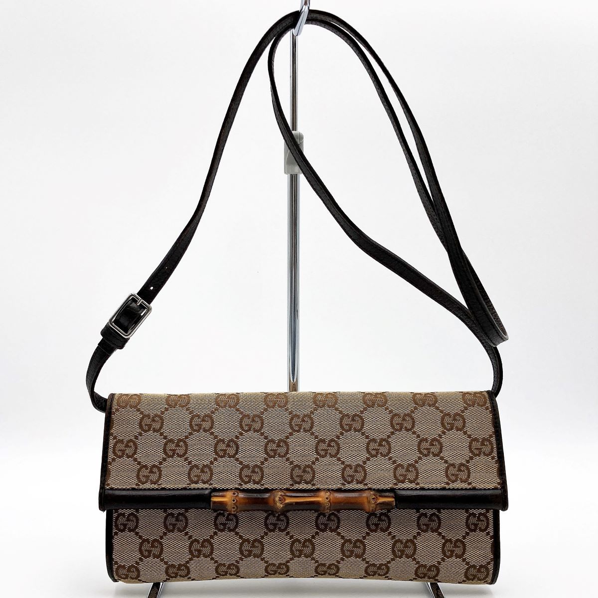 GUCCI グッチ 117594 GGキャンバス バンブー ショルダーバッグ