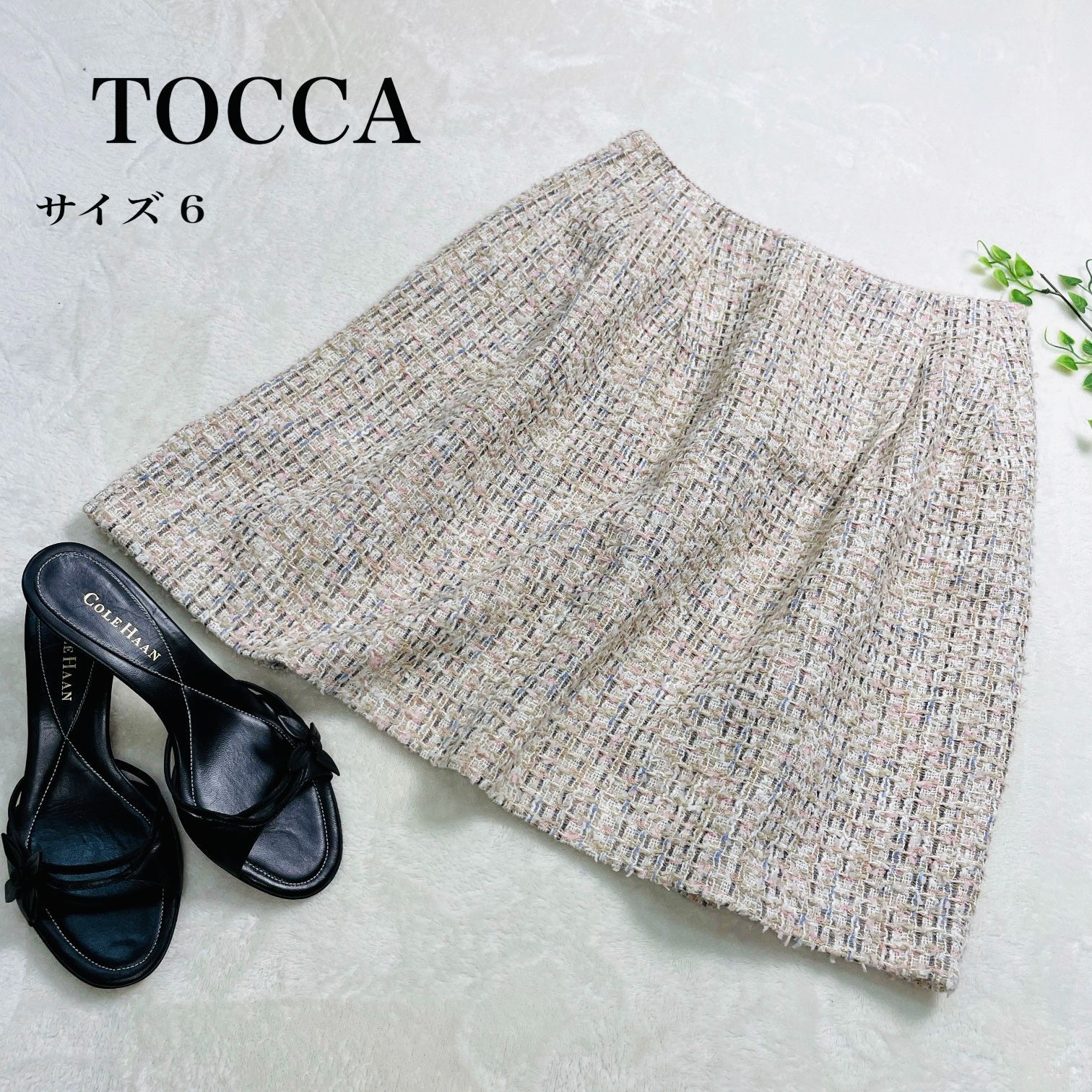 TOCCA トッカ スカート ツイード Ｌサイズ - ひざ丈スカート