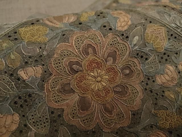 平和屋着物○中国三大刺繍 スワトウ相良刺繍 汕頭相良刺繍 総刺繍 太鼓