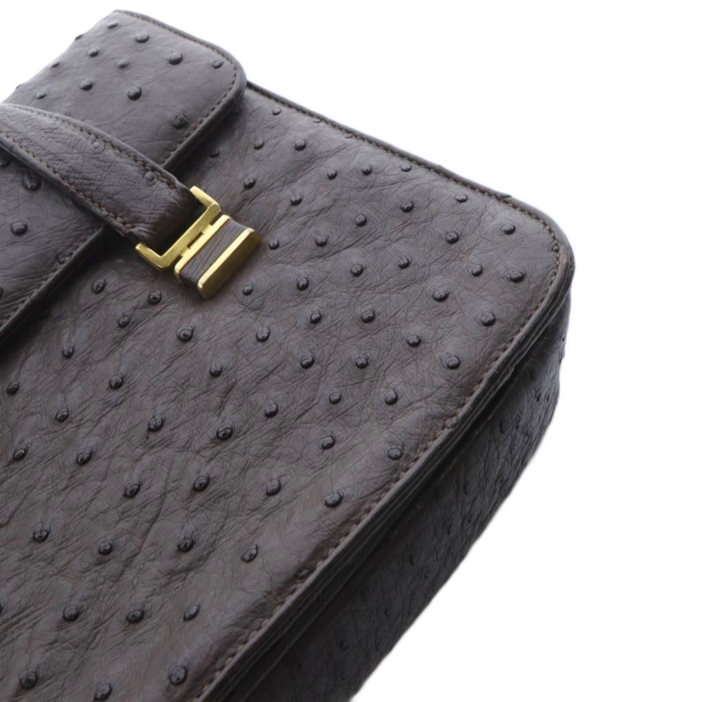 バリー BALLY オーストリッチ 本革 ゴールド金具 ハンドバッグ 茶 ブラウン その他 トップス
