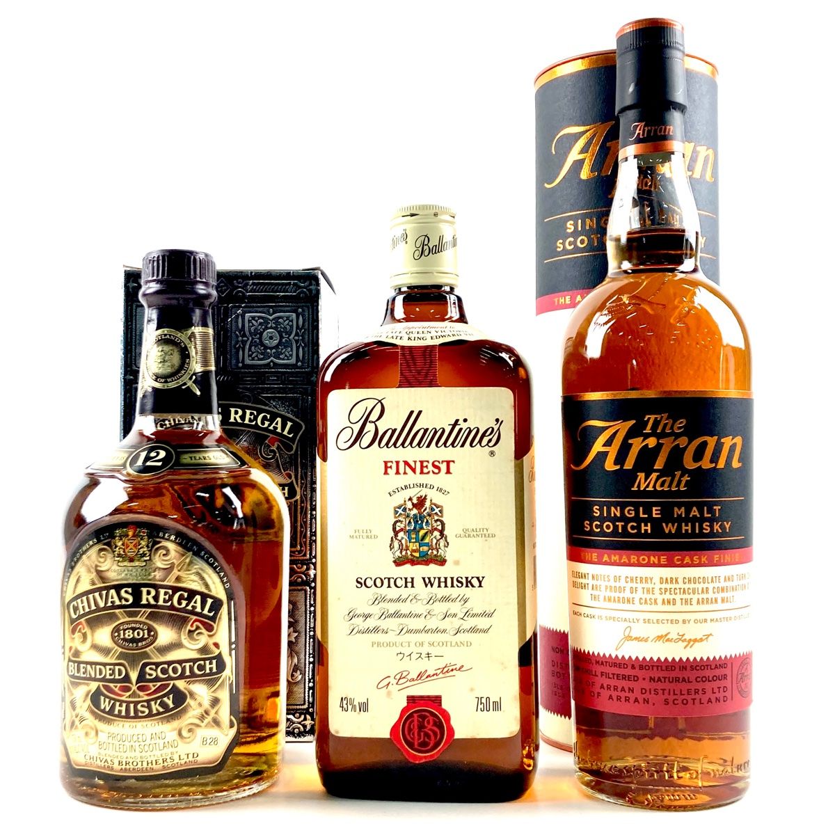 3本 バランタイン シーバスブラザーズ ジョニーウォーカー スコッチ